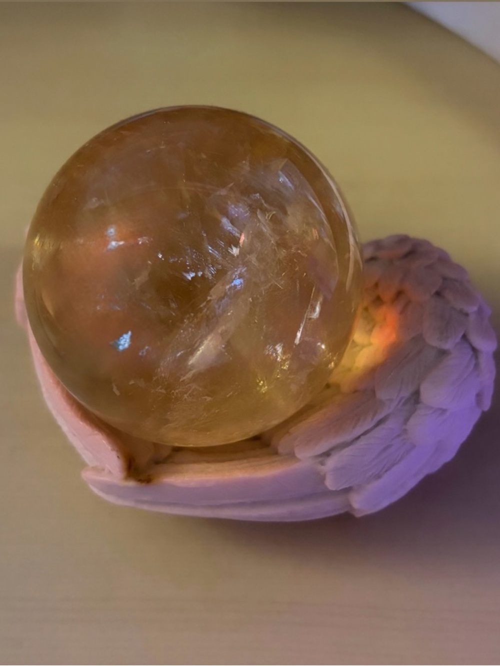 CRYSTAL HONEY CALCITE SPHEAR